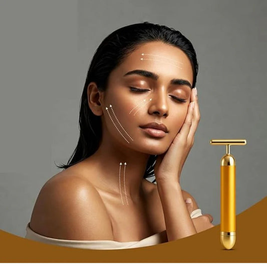 24K Gold Energy Beauty Bar Electric Facial Massage Roller